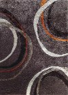 5 x 7 Medium Mocha, Gray and Orange Area Rug - Lola