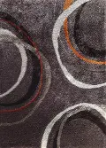 5 x 7 Medium Mocha, Gray and Orange Area Rug - Lola