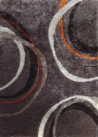 5 x 7 Medium Mocha, Gray and Orange Area Rug - Lola