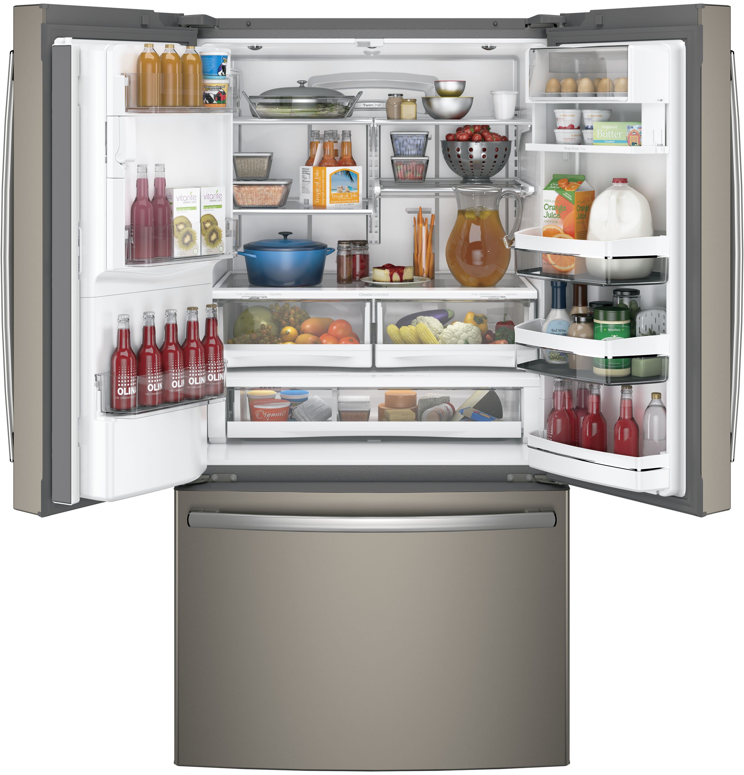 PFE28KMKES GE Profile 36 Inch French Door Refrigerator - 27.8 cu. ft. Slate-2