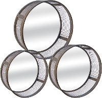 20 Inch Galvanized Metal Round Mirror