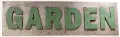 Green and Metal Garden Sign