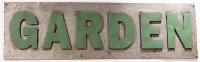 Green and Metal Garden Sign