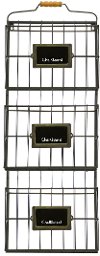 Triple Metal File Holder with Chalkboard Labels