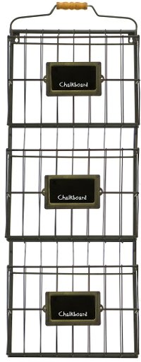 Triple Metal File Holder with Chalkboard Labels
