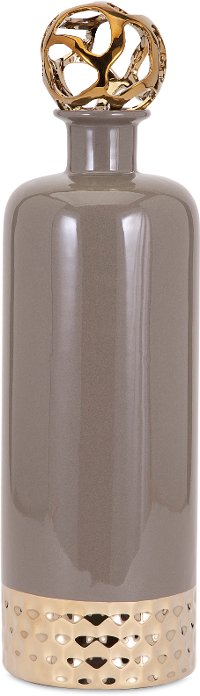 19 Inch Gray Ceramic Bottle