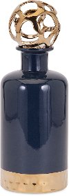 Small Navy Ceramic Bottle