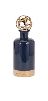 Small Navy Ceramic Bottle