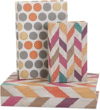 5 Inch Multi Color Fabric Covered Book Box