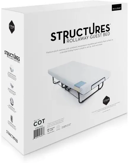 ST04TTMFRB Rollaway Bed with Premium Gel Memory Foam Twin Mattress - Structures-5