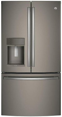 PYE22KMKES GE Profile Counter Depth French Door Refrigerator - 22 cu. ft., 36 Inch Slate