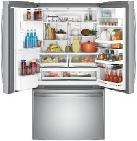 PYE22PSKSS GE French Door Refrigerator with TwinChill™ evaporators - 36 Inch Stainless Steel Counter Depth-2