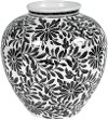 Black and White Floral Vase