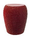 Clearance 18 Inch Red Textured Garden Stool - Sylvia