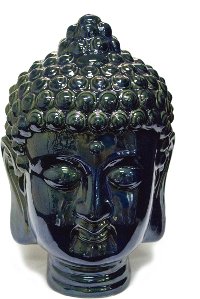 12 Inch Blue Buddha Head Sculpture