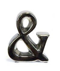 Silver Ampersand Ceramic Table Top Decor