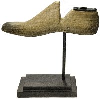 Brown Shoe Sculpture on Stand