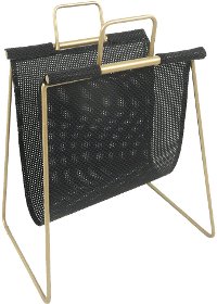 Gold and Metal Magazine Rack