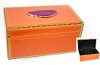 7 Inch Orange Wood & Glass Jewelry Box with Stone