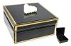 Clearance 6 Inch Black Wood and Glass Jewelry Box with Coral