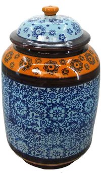 Multi-Color Lidded Jar