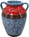 Red Double Handle Vase