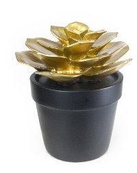 Black and Gold Faux Succulent Arrangement