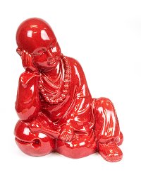 Red Sitting Buddha Decor