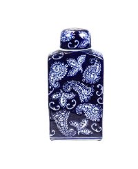 Blue and White Covered Jar