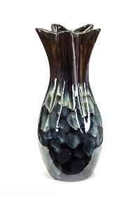 Blue and Black Truffle Ceramic Vase