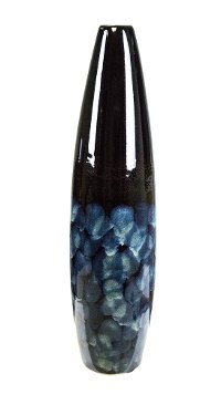Blue and Black Taper Ceramic Vase