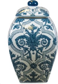 Blue and White Covered Jar
