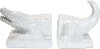 White Crocodile Bookend Pair