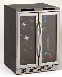 WBV19DZ Avanti Dual Zone Wine/Beverage Cooler - Black and Stainless Steel