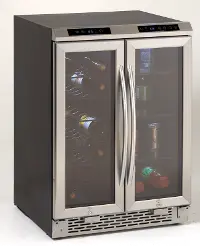 WBV19DZ Avanti Dual Zone Wine/Beverage Cooler - Black and Stainless Steel