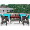 CHEL-6PC-RED Red 6 Piece Outdoor Patio Furniture Set - Chelsea -7