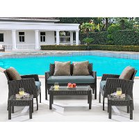 CHEL-6PC-BLU Outdoor Blue 6 Piece Patio Set - Chelsea