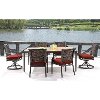 MERCDN7PCSW-RED Hanover Outdoor Mercer Red 7 Piece Dining Set