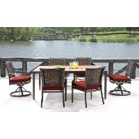 MERCDN7PCSW-RED Outdoor Red 7 Piece Dining Set - Mercer