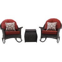 SMAR-3PC-RED 3 Piece Rocking Outdoor Patio Furniture Set - San Marino-8
