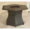 ASPENCRK7PCFP Black/ Tan Outdoor 7 Piece Fire Pit Dining Set - Aspen Creek