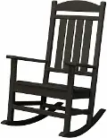 HVR100BL Black Outdoor Porch Rocker - Rocker