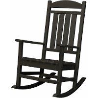 HVR100BL Black Outdoor Porch Rocker - Rocker
