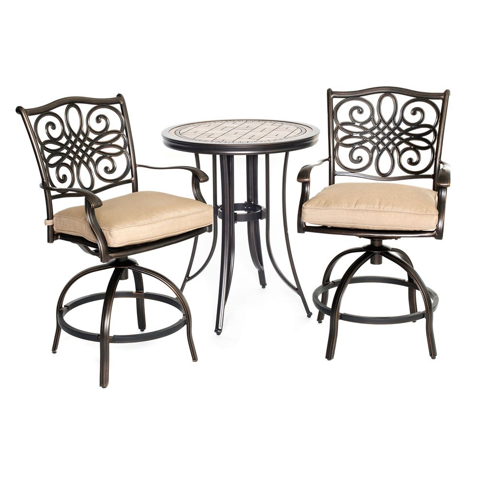 MONDN3PCSW-BR Outdoor 3 Piece High Dining Bistro Set - Monaco-7