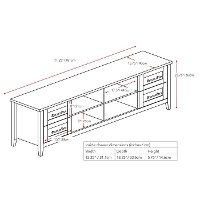 Black Extra Wide 70 Inch TV Stand - Jackson