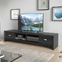 Black Wood Grain Extra Wide TV Stand - Lakewood