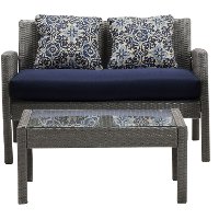 CHEL-6PC-NVY Navy 6 Piece Outdoor Patio Furniture Set - Chelsea -2