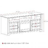 Dark Espresso Brown 60 inch Fireplace TV Stand - West Lake