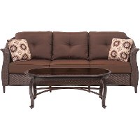 GRAMERCY4PC-BRN Brown 4 Piece Wicker Outdoor Patio Set - Gramercy -2