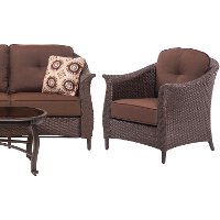 GRAMERCY4PC-BRN Brown 4 Piece Wicker Outdoor Patio Set - Gramercy -3